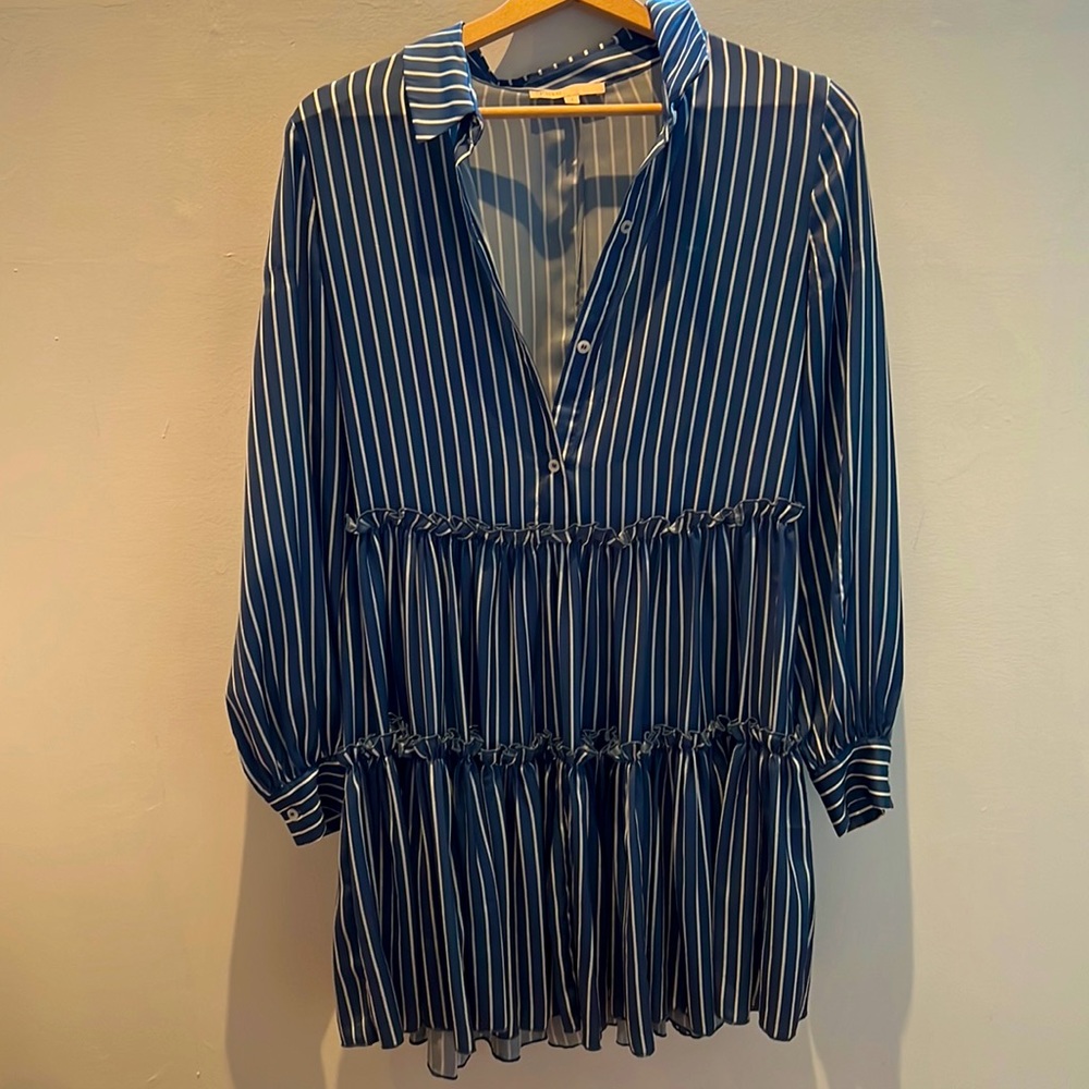 Maje blue and white dress